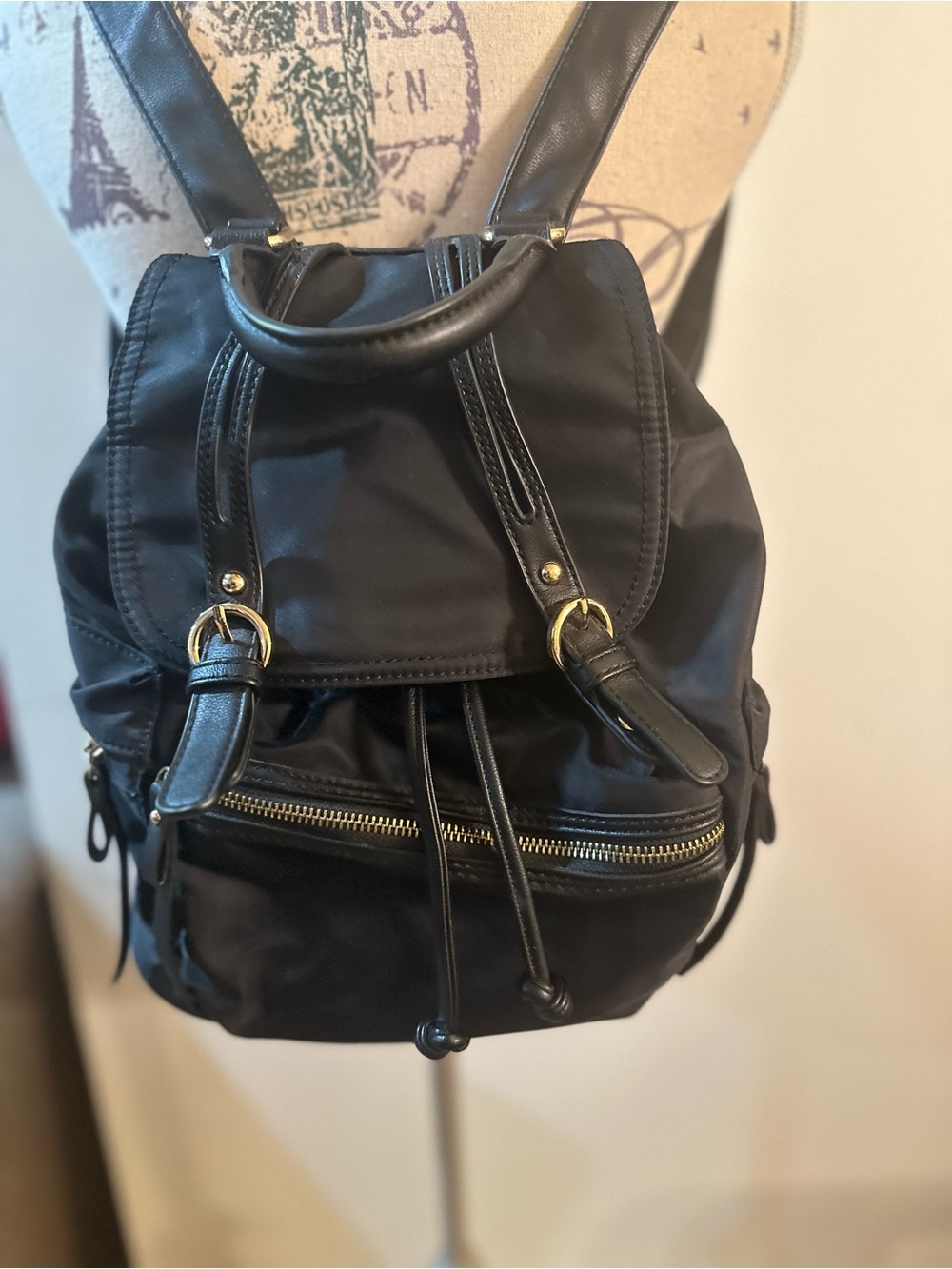 Black Women’s Nylon Backpack - Sleek Everyday Travel Bag